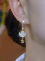Load image into Gallery viewer, New Fashion Gold Color Ginkgo Leaf Drop Earrings for Women Luxury Rhinestone Earrings Girl Party Birthday Christmas Jewelry Gift