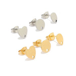Load image into Gallery viewer, 10pcs Stainless Steel Earrings Connectors Love Heart Round Silver Gold Color Stud Earrings Base Earring Settings Diy Jewlery