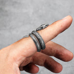 Load image into Gallery viewer, Golden Snake Animal Stainless Steel Mens Rings Punk Hip Hop Unique Trendy For Male Boyfriend Jewelry Creativity Gift Wholesale