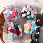 Load image into Gallery viewer, 20pcs Kids Elastic Hair Bands Girls Plush Ball Rubber Band For Children Sweets Scrunchie Hair Ties Clip Baby Hair Accessories