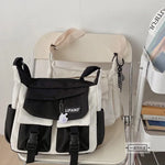 Load image into Gallery viewer, Korean Fashion Nylon Bag Letter Print Multipockets Shoulder Bag For Women Men Unisex Crossbody Bags School Messenger Bag Book