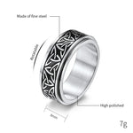 Load image into Gallery viewer, New Style Unique Rotatable Stainless Steel Ring Retro celtic triangle knot Mens Rings Party Jewelry for women Gift size 7-13