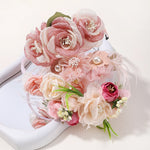 Load image into Gallery viewer, 1pcs Bride Wedding Hairband Artificial Flower Crown Headband Hair Accessories Women Girls Sweet Floral Hair Hoop Party Headwear