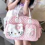 Load image into Gallery viewer, Sanrio Casual Tote Hello Kitty Sweet Girl Pink Shoulder Bags for Women Y2g PU Leather Handbag Anime Large Capacity Crossbody Bag