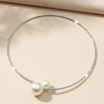 Load image into Gallery viewer, Elegant Crystal Imitation Pearl Open Bracelets for Women Gold Silver Plated Cuff Bangles necklace set Pulseras Mujer Jewelry