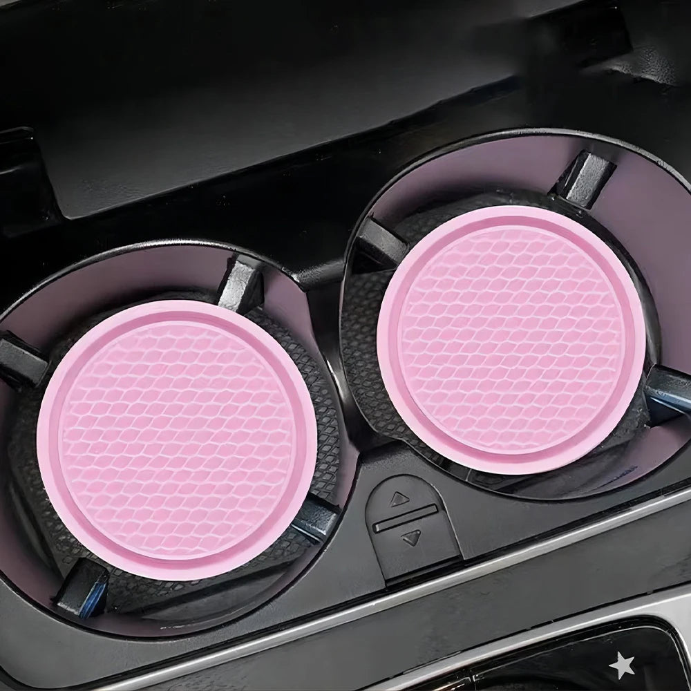2PCS Car Cup Coasters Travel Cup Holder Universal Non-Slip Cup Holders Embedded In Ornaments Coaster Car Interior Accessories