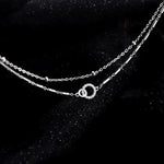 Load image into Gallery viewer, 925 Sterling Silver Double Layered Interlocking Bracelet With Sparkling Zirconia Bracelet For Women's Fashionable Jewelry Gift