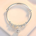 Load image into Gallery viewer, Fine 925 Sterling Silver hollow Bells ball bangles adjustable Bracelets for Women Fashion Holiday gifts Party wedding Jewelry