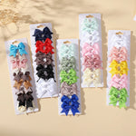 Load image into Gallery viewer, 10Pcs/Set Classical Solid Ribbon Bow Hair Clips for Kids Girl Handmade Bows Hairpin Barrettes Headwear Children Hair Accessories