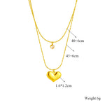Load image into Gallery viewer, LAMENGLY 316L Stainless Steel Double Large Heart Zircon Pendant Necklace For Women Fashion Girls Charm Jewelry Chain Party Gifts