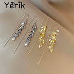 Load image into Gallery viewer, New Yerik Drop Earrings For Women Romantic Wheat Ear Shape Gold Color Long Tassel Ear Line Fashion Female Jewelry Ladies Gift