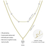 Load image into Gallery viewer, 18K Gold Plated Stainless Steel Layered Necklace for Women Dainty Pearl Choker Necklace Pendant Trendy Simple Jewelry Gifts