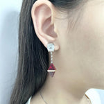 Load image into Gallery viewer, Anime HUNTER×HUNTER Kurapika Ear Clip No Piercing Eardrop Red Zircon Pendant Unisex Gothic Earrings Cosplay Accessories Prop
