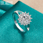 Load image into Gallery viewer, DOTEFFIL 925 Sterling Silver Crystal AAA Zircon Sun Ring For Women Fashion Wedding Engagement Party Gift Charm Jewelry