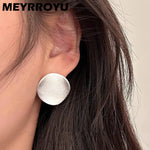 Load image into Gallery viewer, MEYRROYU Exaggerated Matte Frosted Stud Piercing Earrings For Women Girl Fashion New Jewelry Party Lady Gift pendientes mujer