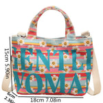 Load image into Gallery viewer, Gentle Woman Letter Printing Small Tote Bag, Street Trendy Canvas Mini Handbag Shoulder Bag, Versatile Teen Women Crossbody Bag,