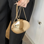 Load image into Gallery viewer, Designer Acrylic Shell Shape Clutch Bag Gold Silver Women Evening Party Bag Cute Shiny Metal Shoulder Crossbody Bags Small Purse