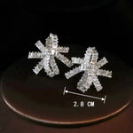 Load image into Gallery viewer, Korean New Fashion Bow Shaped Stud Earring for Women Bling Charm Inlaid Zircon Bowknot Earring Wedding Engagement Jewelry Gifts