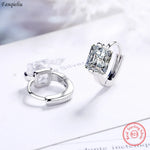 Load image into Gallery viewer, Fanqieliu Fashion Jewelry Luxury 925 Sterling Silver Square Crystal Hoop Earrings For Women New FQL20512