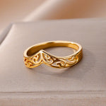 Load image into Gallery viewer, Stainless Steel Rings For Women Men Gold Color Plant Totem Ring Female Male Fashion Wedding Party Finger Jewelry Gift 2024 Trend
