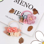 Load image into Gallery viewer, High Elastic Hair Bands Rose Flower Peal Girls Hair Scrunchies Sweet Kids Rubber Bands Ponytail Tie Hair Accessories
