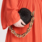 Load image into Gallery viewer, Luxury Conch Rattan Handbags Bohemian Shell Straw Bags for Women Thick Chains Shoulder Bag Wicker Woven Beach Designer Bag Tote