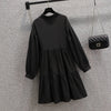 Plus Size Dresses Women Autumn 2024 New Arrival Long Sleeve Black T Shirt Dress Women Korean Style Large Size Dresses Female