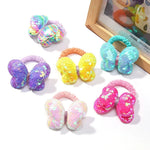 Load image into Gallery viewer, 2Pcs/lot Lovley Flower Ponytail Elastic Hair Bands for Girl Children Hair Ties Cartoon Kids Hair Accessories Baby Headwear