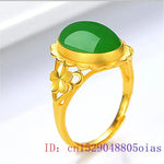 Load image into Gallery viewer, Green Jade Ring Gifts Natural Amulet Women 925 Silver Zircon Crystal Gemstone Men Chalcedony Jewelry Charm Fashion