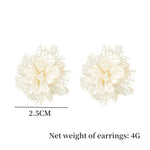 Load image into Gallery viewer, New big white flowers study earrings for women's personality fashion unique design Brincos wedding jewelry whole sale birthday g