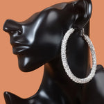 Load image into Gallery viewer, BLIJERY New In Cute Stylish Women's Hoop Earrings Claw Chain Rhinestone C Shape Piercings Earring For Bride Wedding Party Gift
