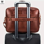 Load image into Gallery viewer, BULLCAPTAIN Men's Leather Briefcase Can Be Used For 15.5-Inch Notebook Large-Capacity Work Bags Business Shoulder Messenger Bag