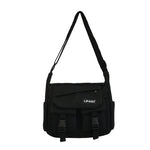 Load image into Gallery viewer, Korean Fashion Nylon Bag Letter Print Multipockets Shoulder Bag For Women Men Unisex Crossbody Bags School Messenger Bag Book
