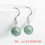 Load image into Gallery viewer, 925 Silver Natural Myanmar Emerald Jade Circular 10mm Beads Earrings Original DIY By Hand Accessories Women Luck Gifts Jewelry