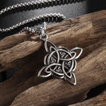 Load image into Gallery viewer, Vintage Witch Knot Necklace Stainless Steel Magic Knot Pagan Wicca Symbol Pendant for Men Women Celtic Knot Jewelry Gifts