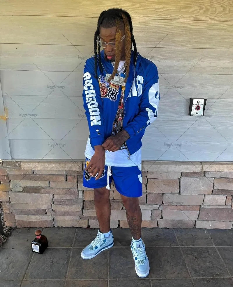 Y2K European and American Trendy Brand Clothing Street Hip-hop Printed Oversized Hoodies Casual Versatile Zipper Sweatshirts