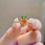 Load image into Gallery viewer, Childlike Carrot Ring Light Luxury Sweet Earrings Women Wedding Necklace 925 Sterling Silver Jewlery Sets For Girlfriend
