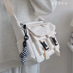 Load image into Gallery viewer, Korean Fashion Nylon Bag Letter Print Multipockets Shoulder Bag For Women Men Unisex Crossbody Bags School Messenger Bag Book