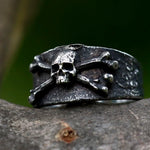 Load image into Gallery viewer, NEW Men's 316L stainless steel rings Vintage Calvarium Skull ring Aegishjalmur punk biker Jewelry Gifts