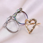 Load image into Gallery viewer, 1pcs Metal Heart-Shaped Ring Open Adjustable Sweet Romance Finger Jewelry Stainless Steel Rings For Women Men Accessories Anillo