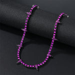 Load image into Gallery viewer, D&Z Hip Pop 4MM Tennis Chain Dropwater Bling Iced Out Colorful Rhinestone Necklaces For Men Women Choker Jewelry Party Gift