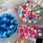 Load image into Gallery viewer, 50/100Pcs Children Solid Color Grid Wave Elastic Hair Bands Baby Girls Scrunchie Rubber Bands Kid Sweet Cute Hair Accessories