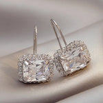 Load image into Gallery viewer, Simple Square Crystal Cubic Zirconia Drop Earrings Wedding Accessories for Women Silver Color/Gold Color Fashion Jewelry e7539