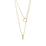 Load image into Gallery viewer, ANENJERY 316L Stainless Steel Necklace for Women Geometric Multilayer Clavicle Necklace Festive Party Jewelry Gift collier