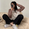 S-3xl T-shirts Women Spring Cotton Korean Version Patchwork Tops Long Sleeve Sweet Loose Korean Style Leisure All-match Students