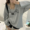 Y2k Baggy Halter Two Piece Sweatshirt Women Letter Print Loose Aesthetic Hoodies Women Retro Fashion Casual Streetwear Tops 2024