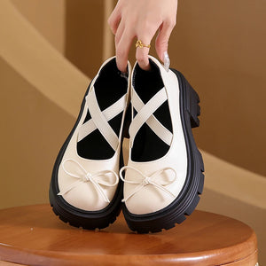 Women's Shoes Platform Autumn Female Footwear Oxfords Black Flats Clogs Fall Retro Dress Leather Ballerinas New Mary Janes