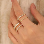 Load image into Gallery viewer, Kolmnsta 4pcs/set Exquisite 18k Gold Plated Inlaid Zircon Stacking Rings For Women Engagement Wedding Band Fashion Jewelry Gift