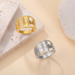Load image into Gallery viewer, Cazador Stainless Steel Ring for Women Flower Finger Rings Jewelry Wholesale 2024 Trend New in Party Wedding Birthday Gift