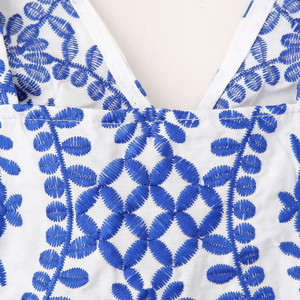 Summer Crop Top Embroidery Tank Top Bra Holiday Wears Casual Vest Women's Clothing